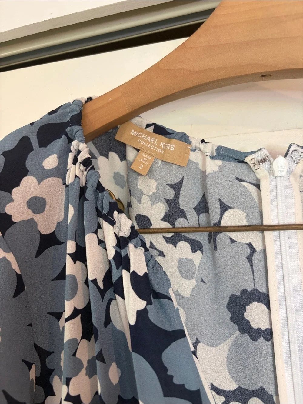 Michael Kors Collection Silk Georgette Floral Print Fit Flare Dress Sz 2